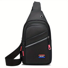 Men's Waterproof Nylon Chest Bag Large Capacity Crossbody Single Shoulder Bag