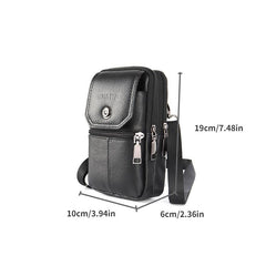 Cowhide Leather Phone Bag Waist Belt Fanny Bag