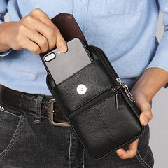 Cowhide Leather Phone Bag Waist Belt Fanny Bag