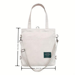 Canvas Tote Backpack Crossbody Bag for School
