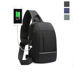 Men's Large Crossbody Bag with USB Charging Port