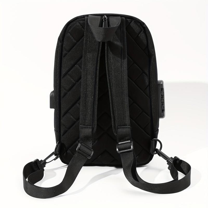 Men's Anti-Theft Shoulder Bag with Password Lock & USB Charging Port