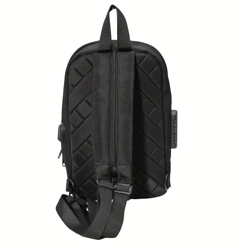 Men's Anti-Theft Shoulder Bag with Password Lock & USB Charging Port