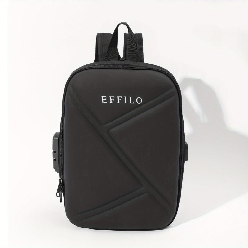 Men's Anti-Theft Shoulder Bag with Password Lock & USB Charging Port