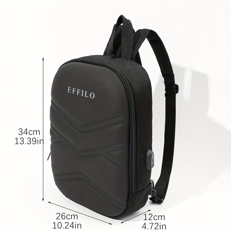 Men's Anti-Theft Shoulder Bag with Password Lock & USB Charging Port