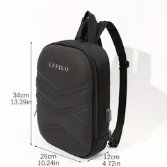 Men's Anti-Theft Shoulder Bag with Password Lock & USB Charging Port