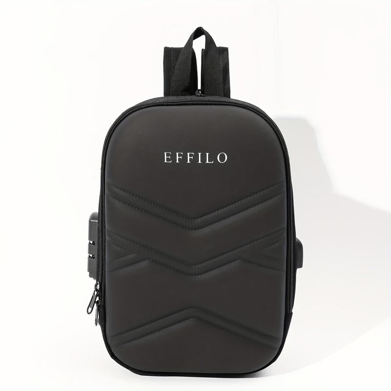 Men's Anti-Theft Shoulder Bag with Password Lock & USB Charging Port