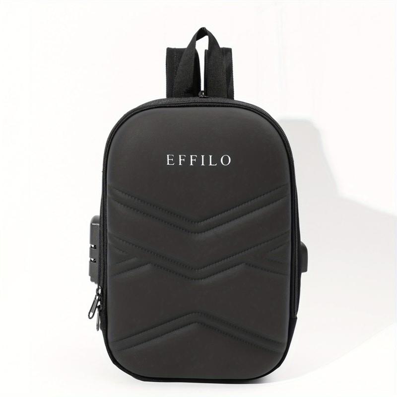 Men's Anti-Theft Shoulder Bag with Password Lock & USB Charging Port