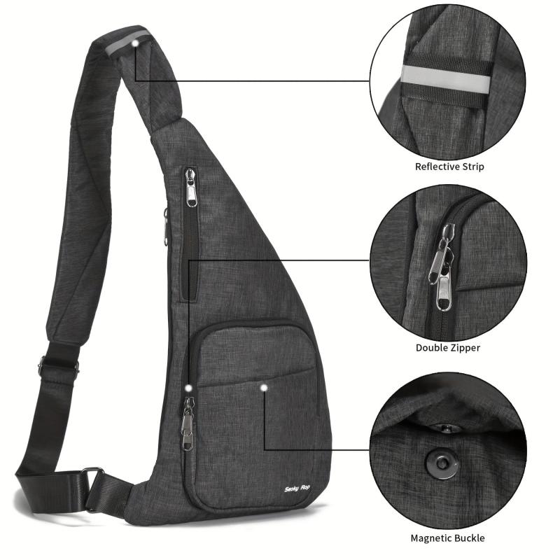 Anti Thief Slim Sling Bag for Men Travel Crossbody Shoulder Bag