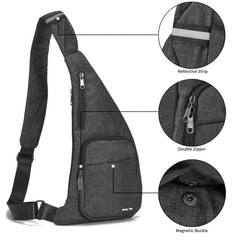 Anti Thief Slim Sling Bag for Men Travel Crossbody Shoulder Bag
