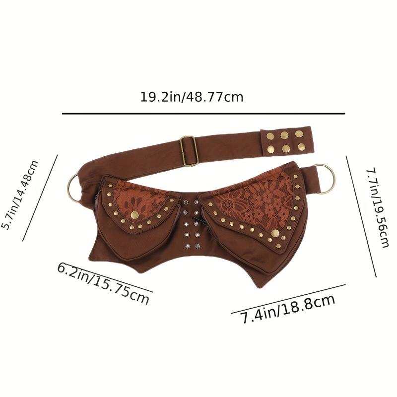 Retro Vintage Rivet Waist Bag Street Style Punk Style Fanny Bag