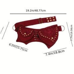 Retro Vintage Rivet Waist Bag Street Style Punk Style Fanny Bag