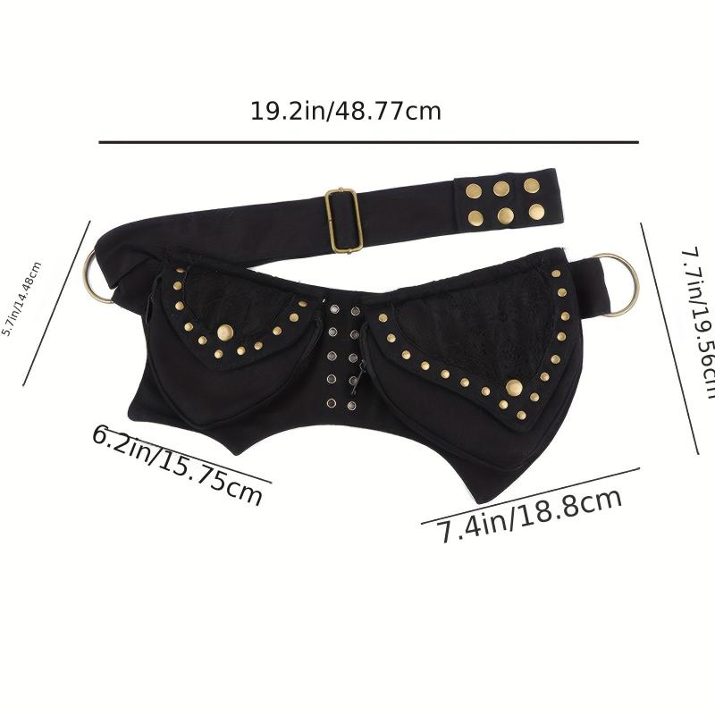 Retro Vintage Rivet Waist Bag Street Style Punk Style Fanny Bag