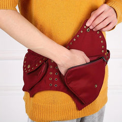 Retro Vintage Rivet Waist Bag Street Style Punk Style Fanny Bag