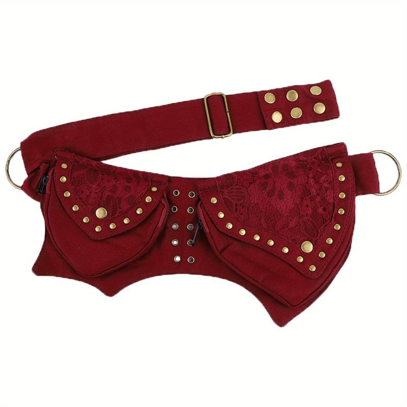 Retro Vintage Rivet Waist Bag Street Style Punk Style Fanny Bag