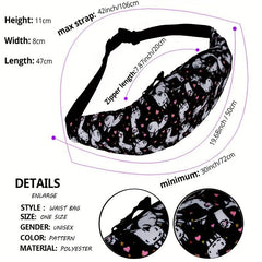 Alpaca Cartoon Waist Bag for Outdoor Sports