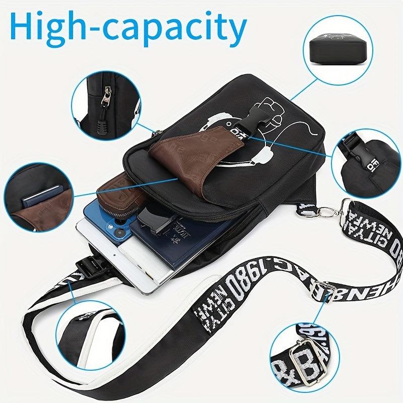 Cartoon Crossbody Bag Multifunctional Travel Hiking Chest Bag
