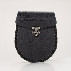 Symmetrical Double Dragon And Double Wolf Leather Handbag