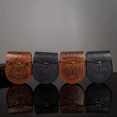 Symmetrical Double Dragon And Double Wolf Leather Handbag