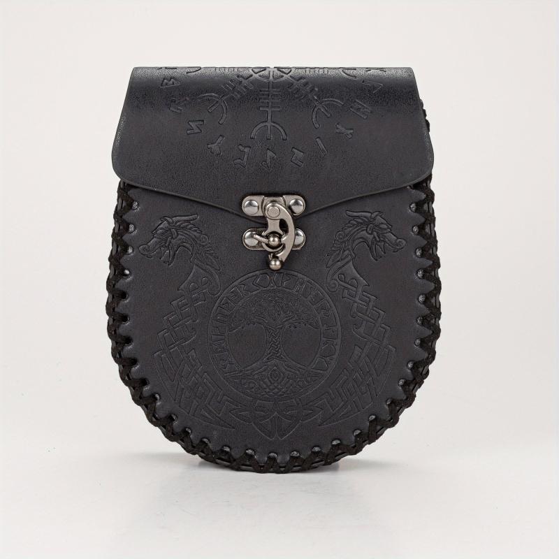 Symmetrical Double Dragon And Double Wolf Leather Handbag