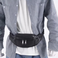 Men's Waterproof Leather Chest Bag for Running and Cycling