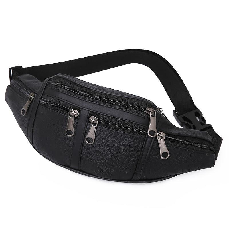 Men's Waterproof Leather Chest Bag for Running and Cycling