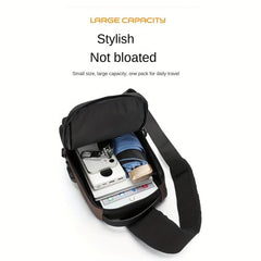 Men Crossbody Shoulder Bag USB Charging Safety Lock Travel Pack