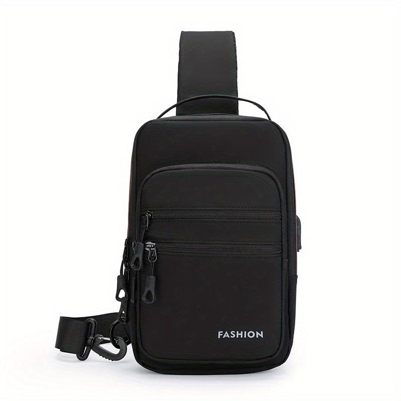 Men Crossbody Shoulder Bag USB Charging Safety Lock Travel Pack