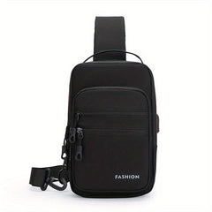 Men Crossbody Shoulder Bag USB Charging Safety Lock Travel Pack