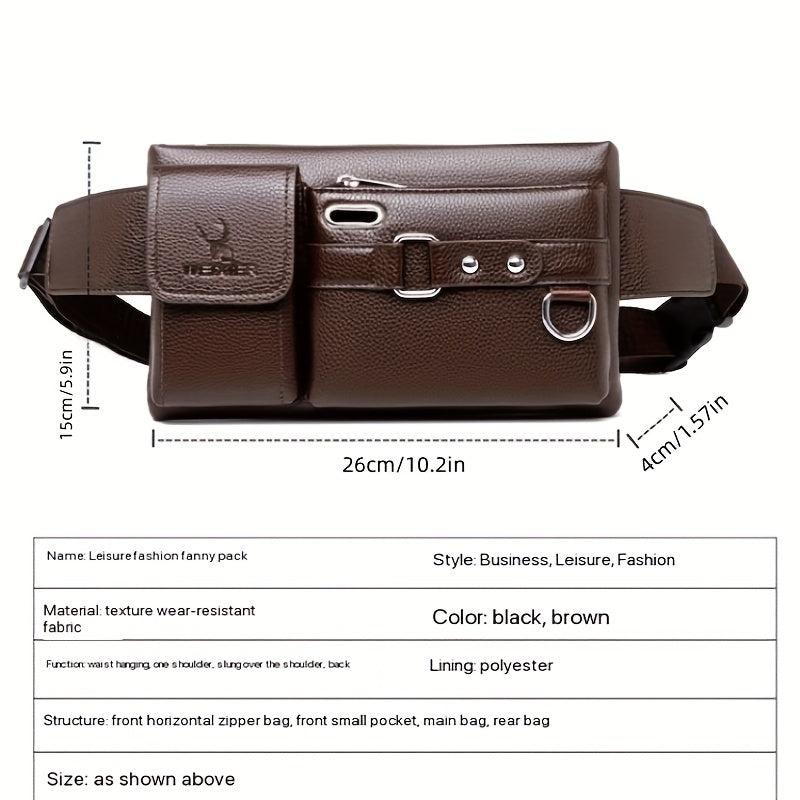 Men's Casual PU Leather Waist Chest Bag