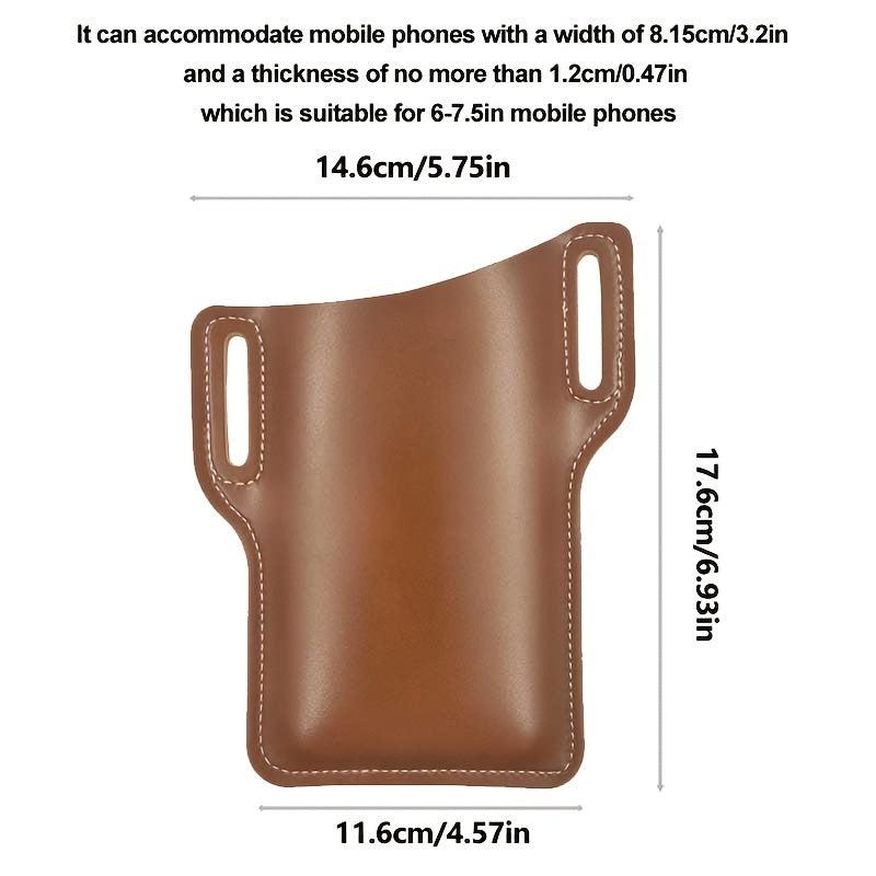 1pc Phone Waist Bag PU Leather Retro Protective Case