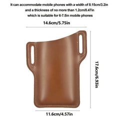 1pc Phone Waist Bag PU Leather Retro Protective Case