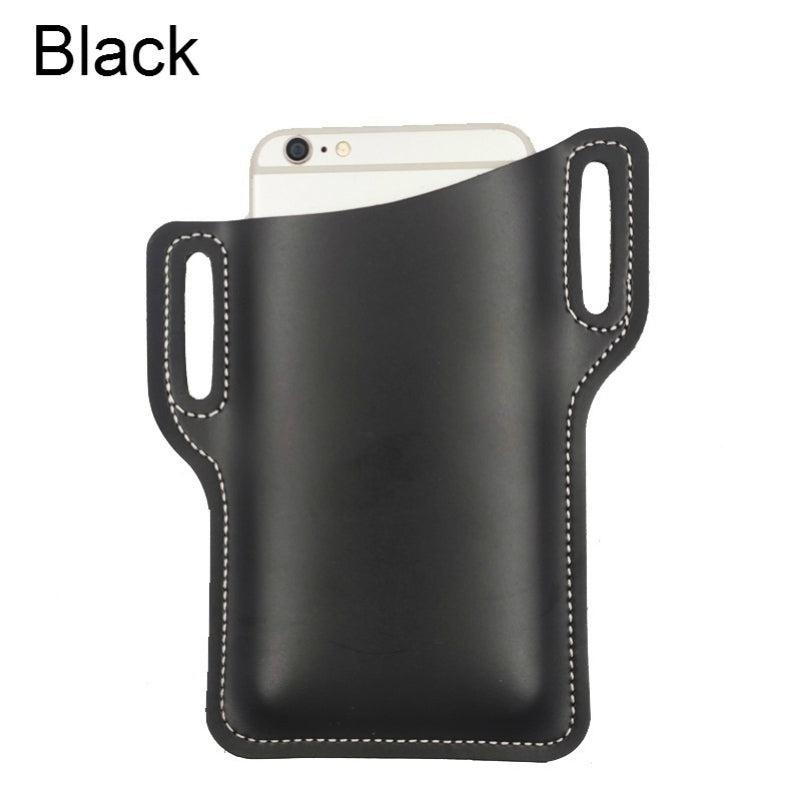 1pc Phone Waist Bag PU Leather Retro Protective Case