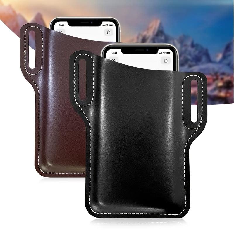 1pc Phone Waist Bag PU Leather Retro Protective Case