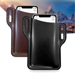 1pc Phone Waist Bag PU Leather Retro Protective Case