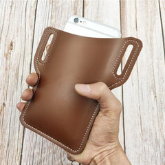 1pc Phone Waist Bag PU Leather Retro Protective Case
