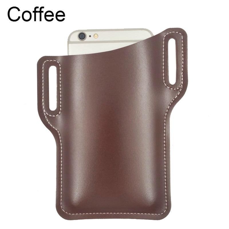 1pc Phone Waist Bag PU Leather Retro Protective Case