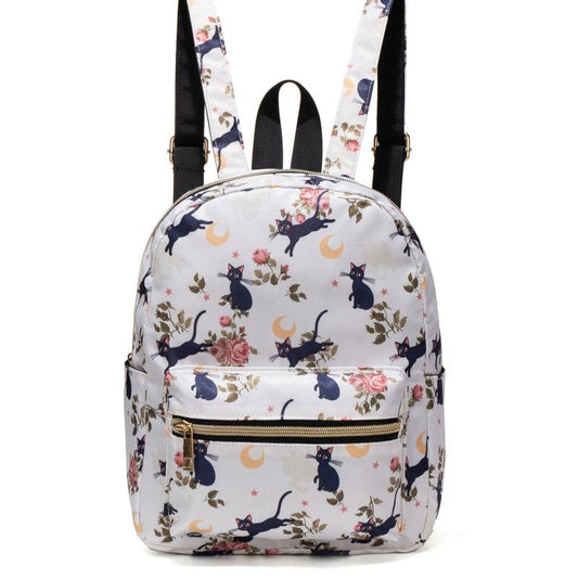 Cat Print Backpack Lightweight Daypack Casual Travel Bookbag