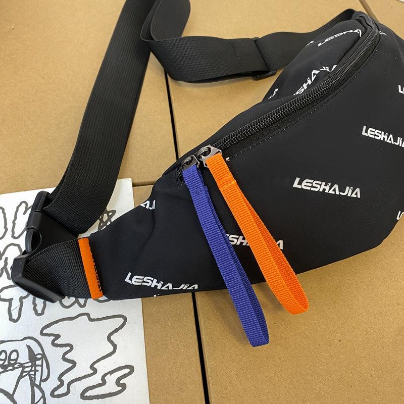 Letters Graphic Canvas Waist Bag
