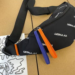 Letters Graphic Canvas Waist Bag