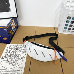Letters Graphic Canvas Waist Bag