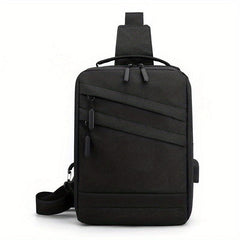 Men's Casual Chest Bag Outdoor Sports Chest Bag With USB Charging Port