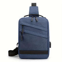 Men's Casual Chest Bag Outdoor Sports Chest Bag With USB Charging Port