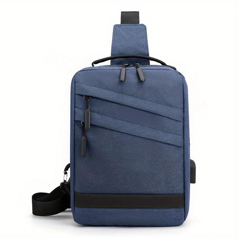 Men's Casual Chest Bag Outdoor Sports Chest Bag With USB Charging Port