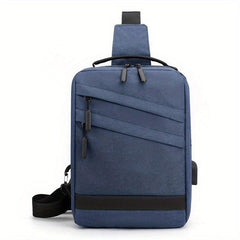 Men's Casual Chest Bag Outdoor Sports Chest Bag With USB Charging Port