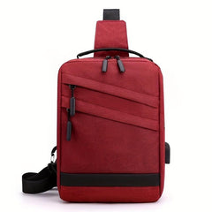Men's Casual Chest Bag Outdoor Sports Chest Bag With USB Charging Port