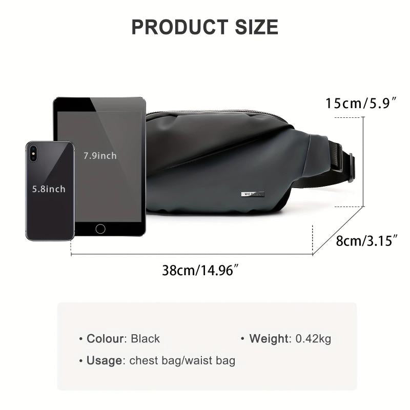 Men's Crossbody Fanny Pack for Outdoors Traveling Running Hiking Cycling