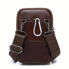 SCHLATUM Men's Leather Crossbody Waist Bag Dual use Bag Cell Phone Bag