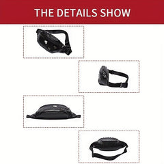 Skull Pattern Rivet Fanny Bag Crossbody Bag for Outdoor Activities