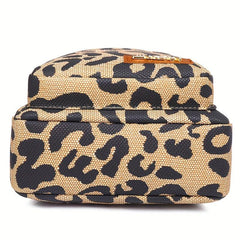 Leopard Print Crossbody Bag Soft PU Leather Large Capacity Casual Shoulder Bag